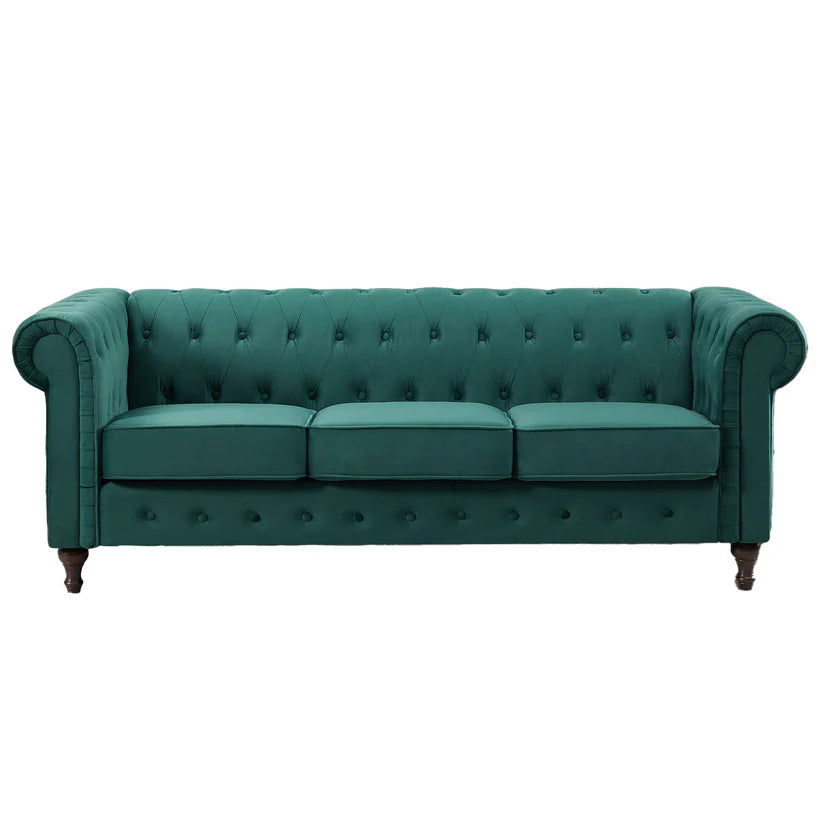Luxury Velvet Chesterfield 3 Seater Sofa UK – Button Tufted Couch Furniture World