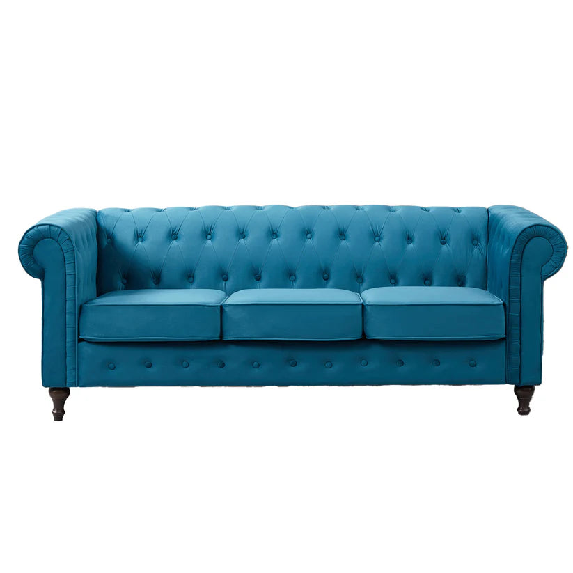 Luxury Velvet Chesterfield 3 Seater Sofa UK – Button Tufted Couch Furniture World
