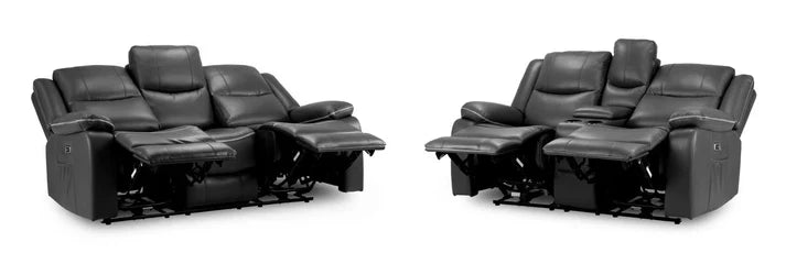 Harald Electric Recliner Sofa Black 3+2 Seater | High-Back Comfort Furniture World