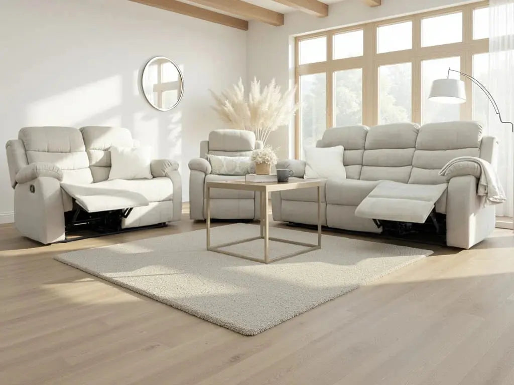 Stanley Manual Recliner Sofa Beige 3+2+1 Furniture World