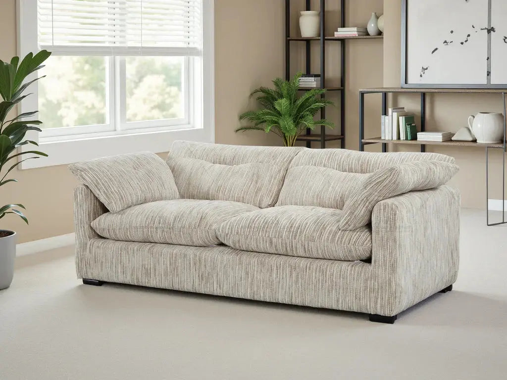 Quetta Sofa Grey/Silver 3 Seater Furniture World