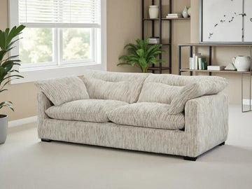 Quetta Sofa Grey/Silver 3 Seater Furniture World