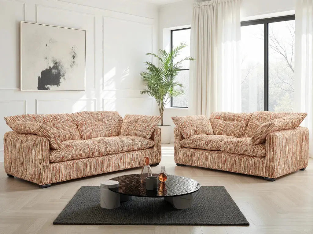 Quetta Sofa Rust/Beige 3+2 Set Furniture World