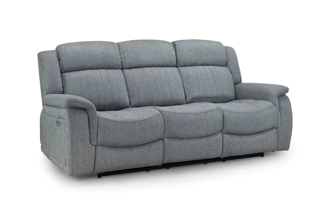 Linden Electric Recliner Sofa Grey 3 Seater Furniture World