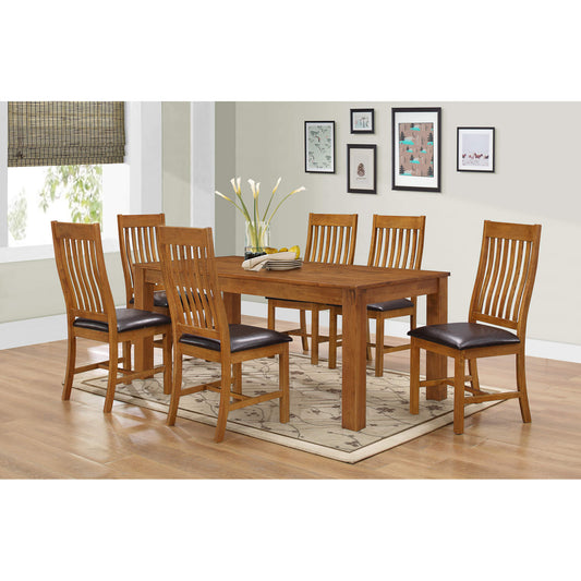 Adderley Walnut Dining Table Set with 6 Chairs | Solid Rubberwood Furniture Furniture World