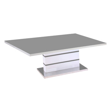 Aldridge High Gloss Coffee Table White with Grey Glass Top Furniture World