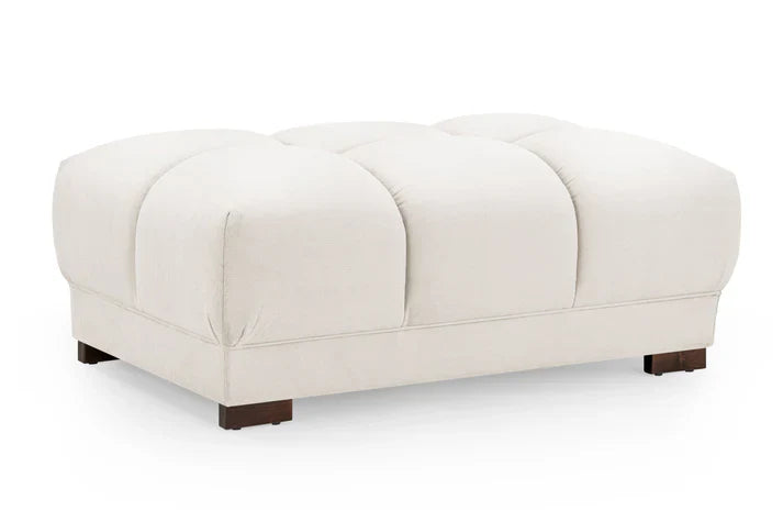 Azzuro Sofa Cream Velvet Footstool with Anti-Slip Feet – Elegant Ottoman Furniture World