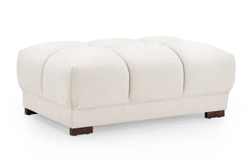 Azzuro Sofa Cream Velvet Footstool with Anti-Slip Feet – Elegant Ottoman Furniture World