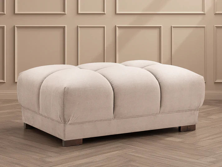 Azzuro Sofa Mocha Velvet Footstool with Anti-Slip Feet – Stylish & Comfortable Ottoman Furniture World