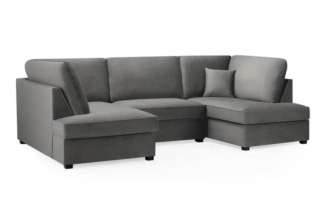 Carnaby Sofa Plush Grey U Shape Corner Furniture World