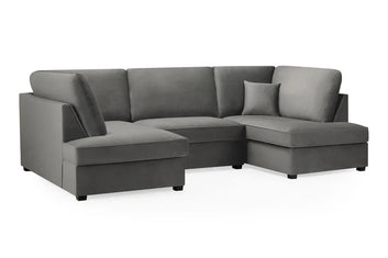 Carnaby Sofa Plush Grey U Shape Corner Furniture World