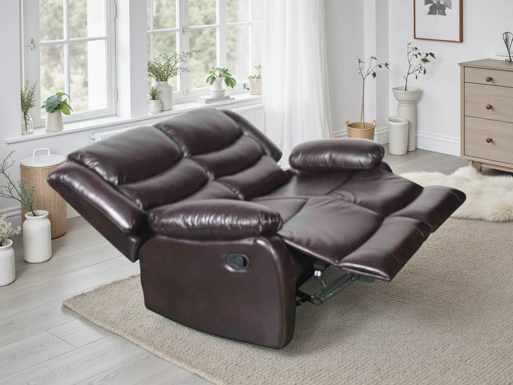 Conrad Manual Recliner Sofa Brown 2 Seater Furniture World