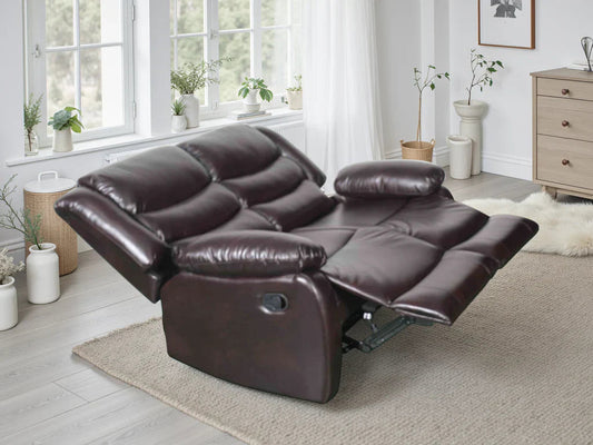 Conrad Manual Recliner Sofa Brown 2 Seater Furniture World