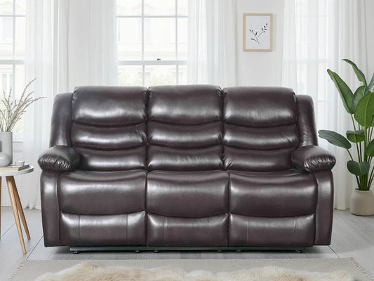 Conrad Manual Recliner Sofa Brown 3 Seater Furniture World