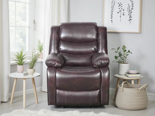 Conrad Manual Recliner Sofa Brown Armchair Furniture World
