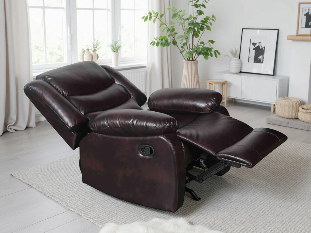 Conrad Manual Recliner Sofa Brown Armchair Furniture World