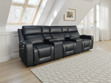 Florence Cinema Sofa Black 3 Seater Furniture World