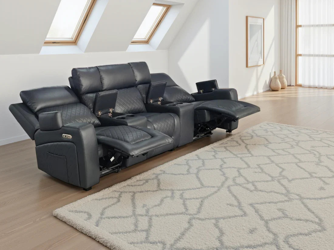 Florence Cinema Sofa Black 3 Seater Furniture World