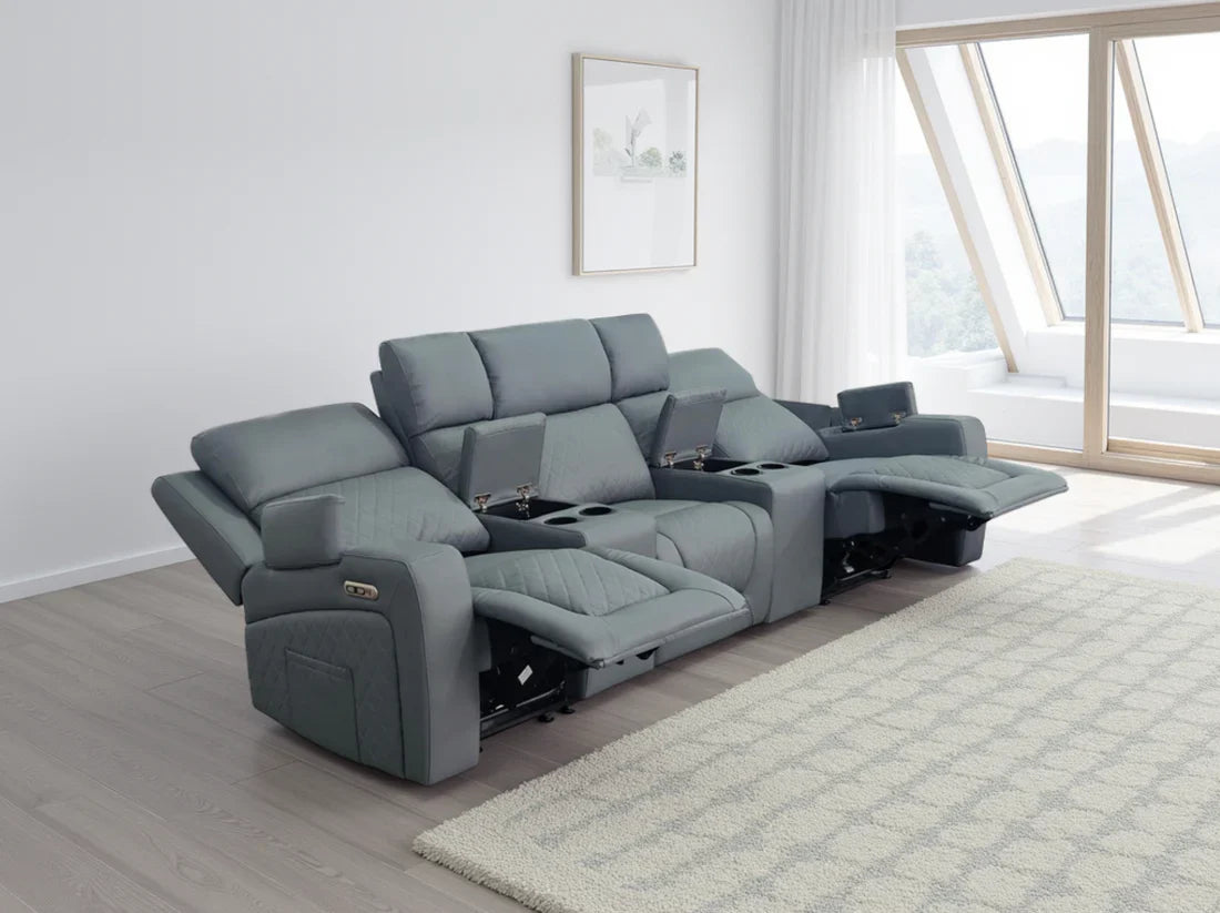 Florence Cinema Sofa Grey 3 Seater Furniture World