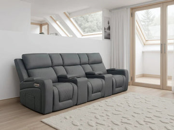 Florence Cinema Sofa Grey 3 Seater Furniture World