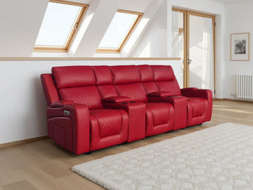 Florence Cinema Sofa Red 3 Seater Furniture World