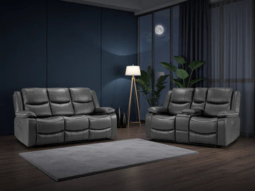 Harald Electric Recliner Sofa Black 3+2 Seater | High-Back Comfort Furniture World