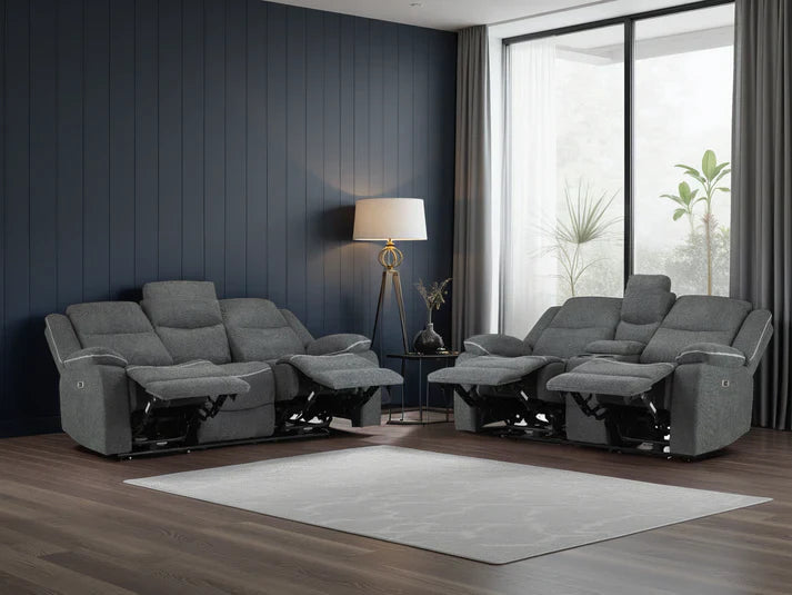 Harald Electric Recliner Sofa Graphite 3+2 Seater | High-Back Comfort Furniture World