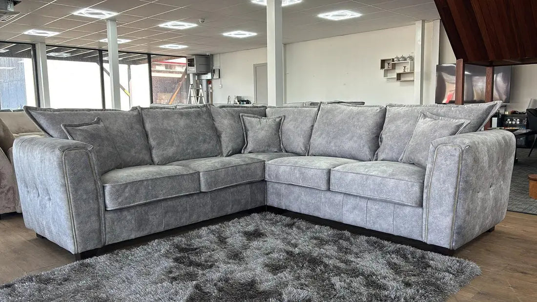 Serena Sofa Grey Large Corner Furniture World