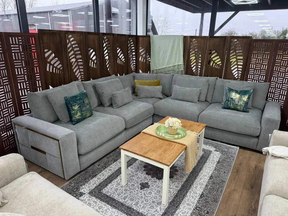 Jupiter Sofa Grey Large Corner Furniture World