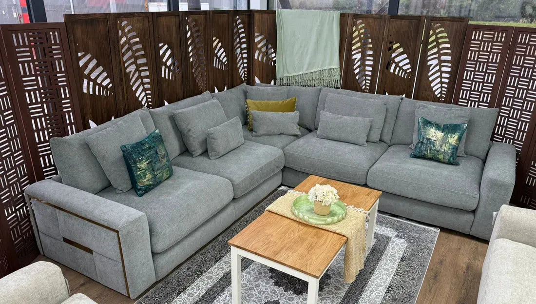 Jupiter Sofa Grey Large Corner Furniture World