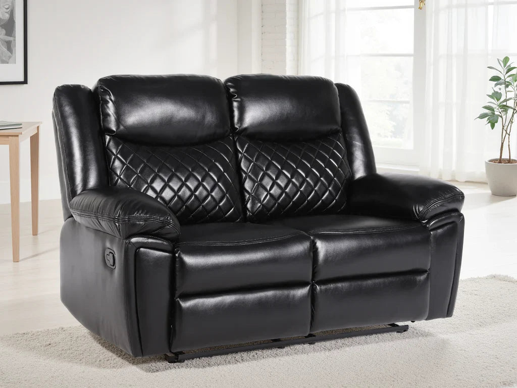 Myra Recliner Sofa Black 2 Seater Furniture World