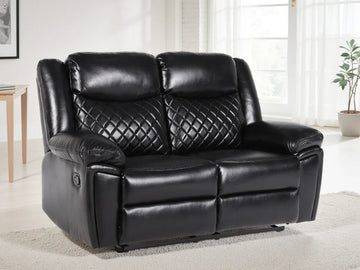Myra Recliner Sofa Black 2 Seater Furniture World
