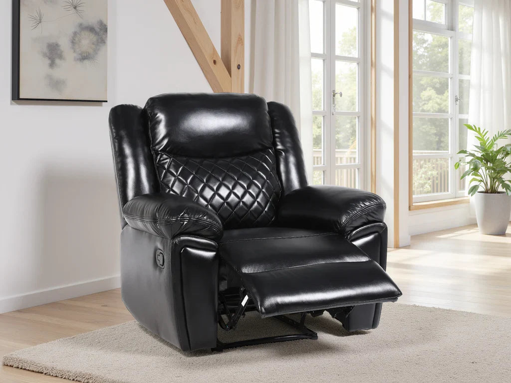Myra Recliner Sofa Black Armchair Furniture World