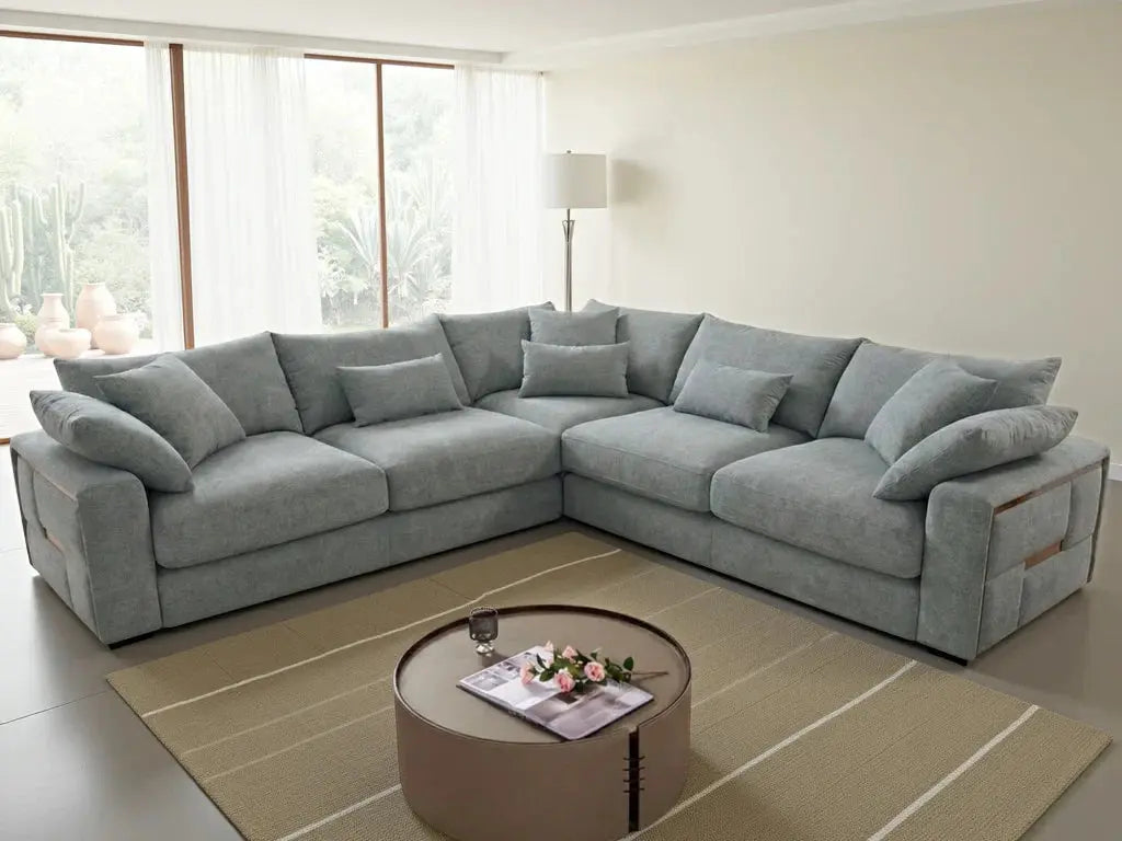 Jupiter Sofa Grey Large Corner Furniture World
