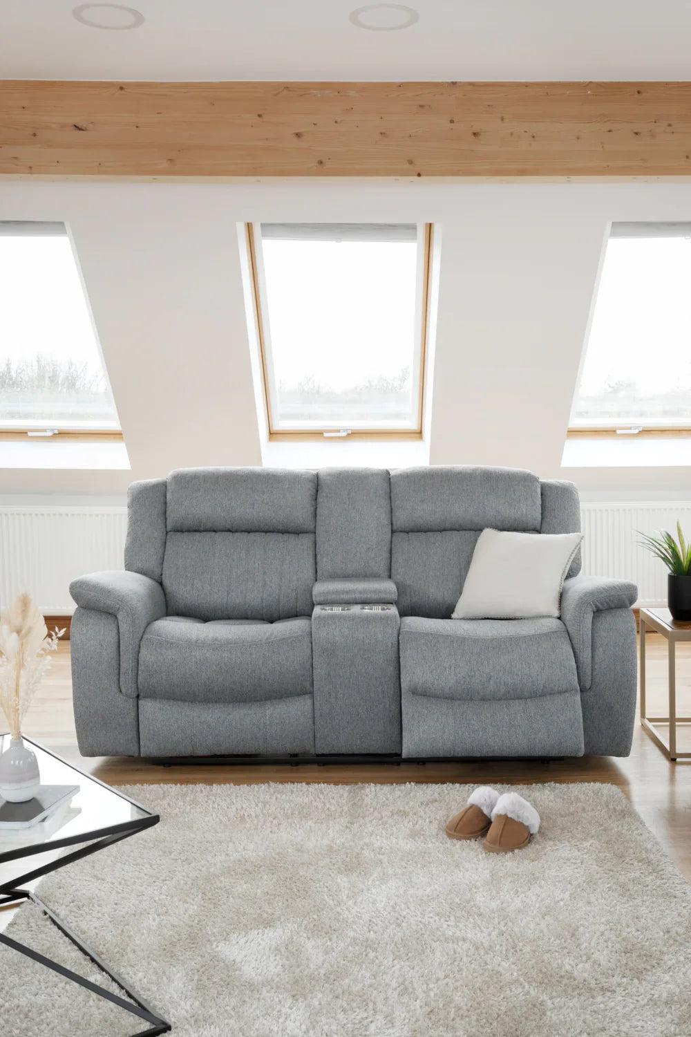 Linden Electric Recliner Sofa Grey 2 Seater Furniture World