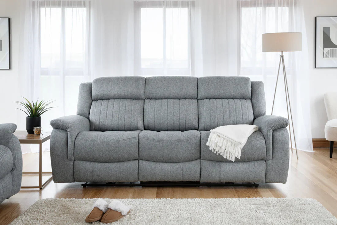 Linden Electric Recliner Sofa Grey 3 Seater Furniture World