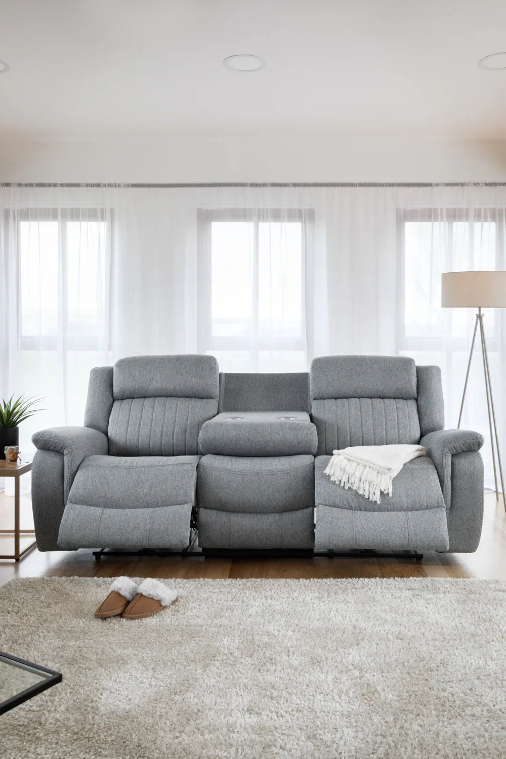 Linden Electric Recliner Sofa Grey 3 Seater Furniture World