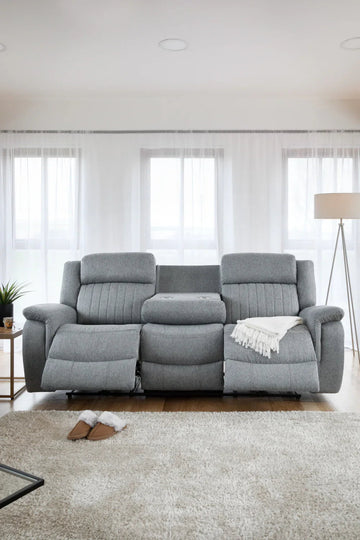 Linden Electric Recliner Sofa Grey 3 Seater Furniture World