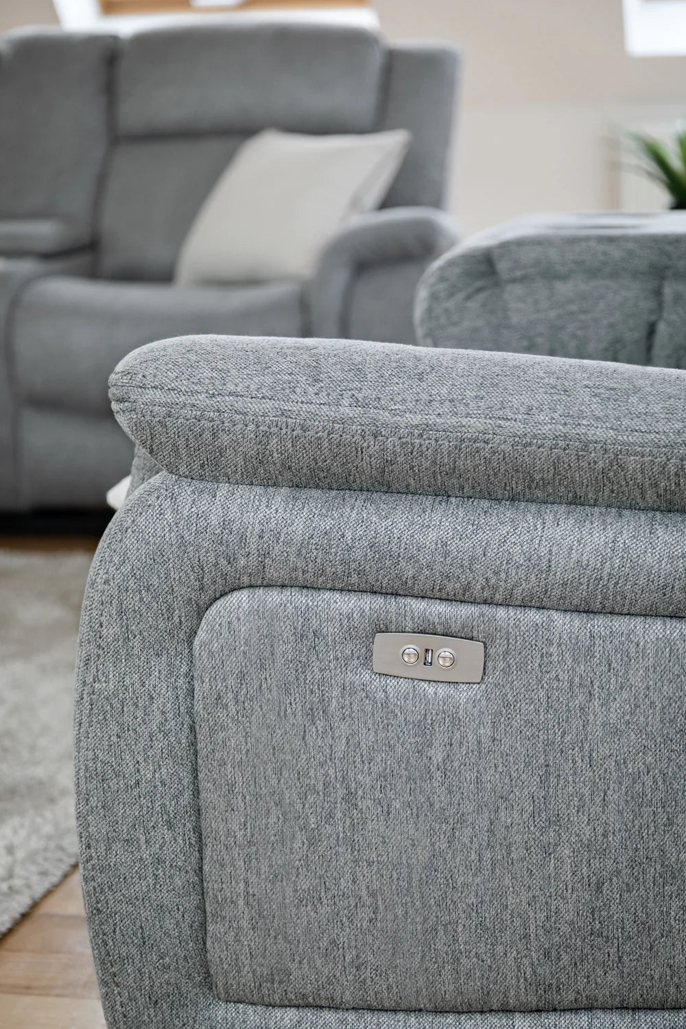 Linden Electric Recliner Sofa Grey 3 Seater Furniture World