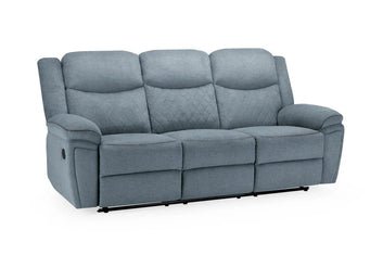 Myra Recliner Sofa Grey Fabric 3 Seater Furniture World