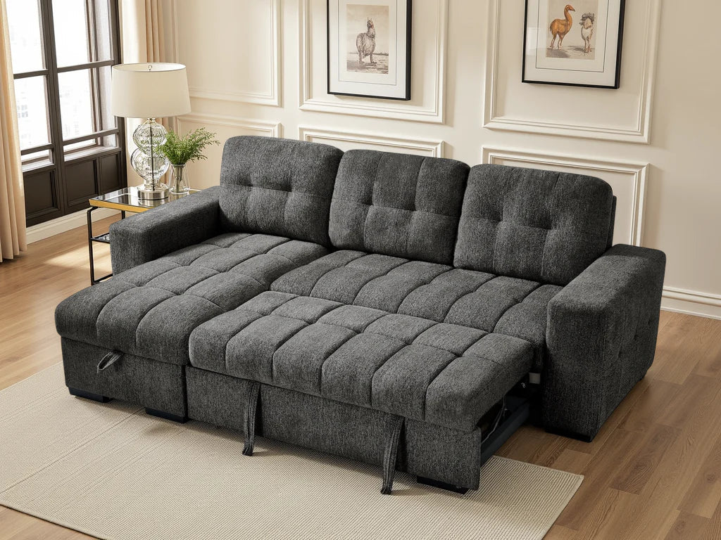 modern 3 seater sofa bed UK grey convertible sofa bed