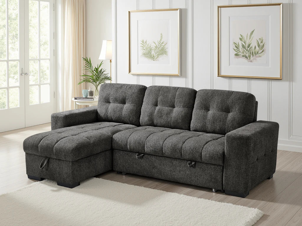 modern 3 seater sofa bed UK grey convertible sofa bed