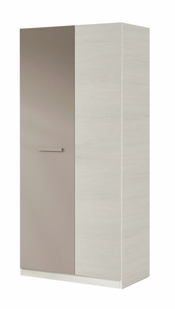Almiron White & Grey Ash 2 Door Wardrobe - 3221 Furniture World