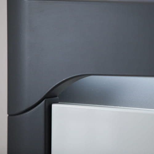 Athens Grey And White Gloss 2 Door / 4 Drawer Sideboard With Lights - 3170 Furniture World