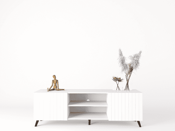 Atlantis Matte White Large TV Cabinet - 3198 Furniture World