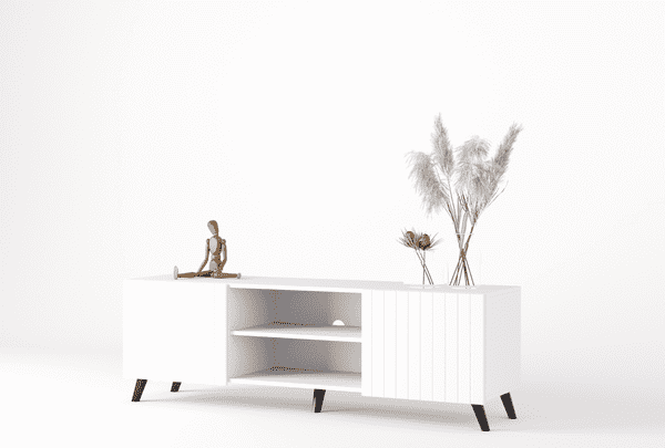 Atlantis Matte White Large TV Cabinet - 3198 Furniture World