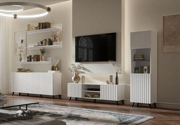 Atlantis Matte White Large TV Cabinet - 3198 Furniture World