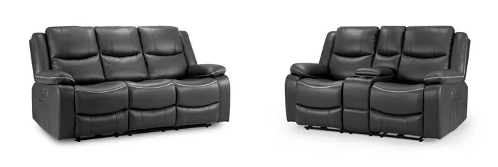 Harald Electric Recliner Sofa Black 3+2 Seater | High-Back Comfort Furniture World