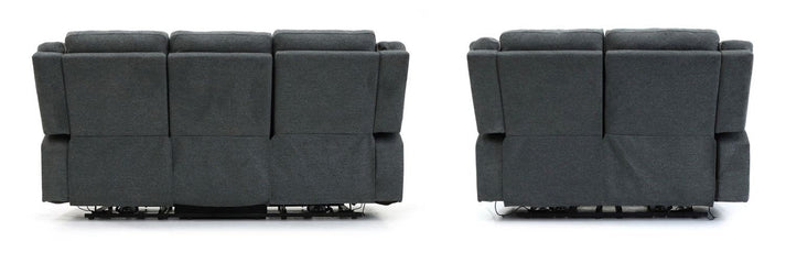 Alva Electric Recliner Sofa Graphite 3+2 Set with USB-C, Cup Holders & Storage Furniture World