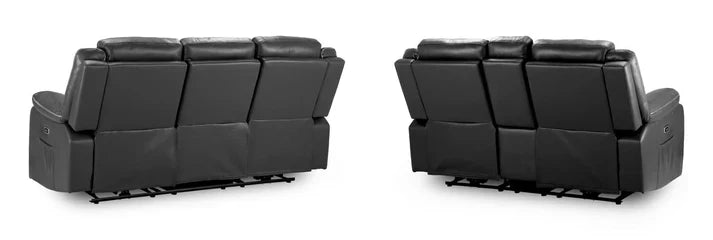 Harald Electric Recliner Sofa Black 3+2 Seater | High-Back Comfort Furniture World